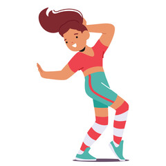 Lively Scene Unfolds As A Kid Grooves To The Beat Of Retro Disco, Girl Character Channeling The Vibrant Spirit Of 70s