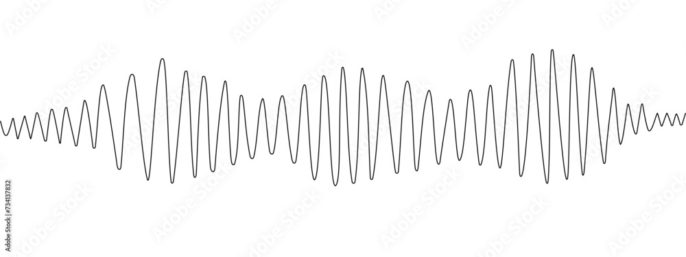 Poster earthquake in one continuous editable line. polygraphy, contour wave. lie detector. richter scale. s