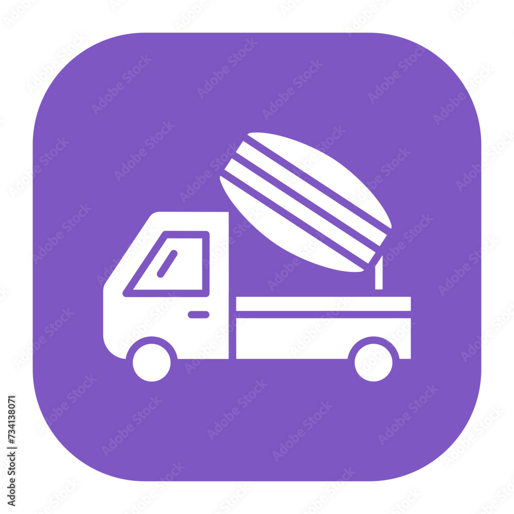 Canvas Prints conscrete mixer truck icon