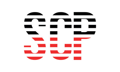 SCP three initial letter iconic line negative space minimal logo design vector template. monogram, abstract, wordmark, business, typography, minimalist, brand, company, flat, modern, unique, simple