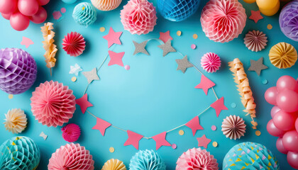 Birthday background with various decoration - 734139442