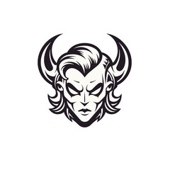 daemon with horns vector illustration isolated transparent background logo, cut out or cutout t-shirt design