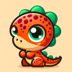Get ready to meet the most adorable dinosaur ever! This cartoon character has big eyes, green spots, and a lovable charm that will make you smile.