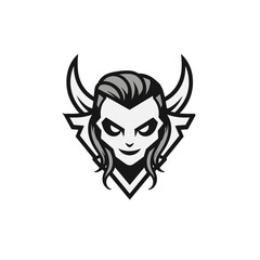 skull daemon with horns  vector illustration isolated transparent background logo, cut out or cutout t-shirt design