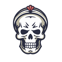 skull pirate with headphones vector illustration isolated transparent background logo, cut out or cutout t-shirt design