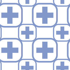 Seamless pattern with medicine cross. Theme of health, medicine for people and animals. Vector