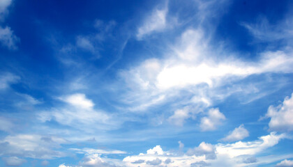 Blue sky with white clouds - 734141494