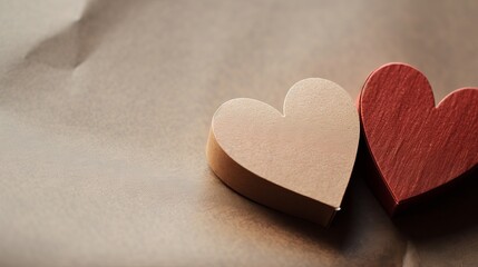 Two valentine's paper hearts , valentine's day , day valentine