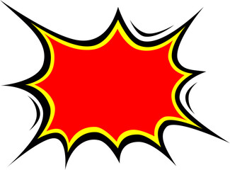 speech buble star bomb tag for shock sale price border red comic retro style  