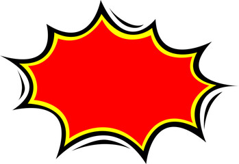 speech buble star bomb tag for shock sale price border red comic retro style  
