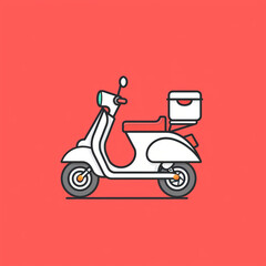 Red Delivery Scooter Illustration