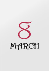 Women's Day, March 8. Vector illustration in honor of Women's Day. Multicolored backgrounds. Silhouettes of women. Silhouettes of butterflies and flowers. Color harmony. Text on March 8