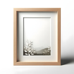 wooden photo frame mockup