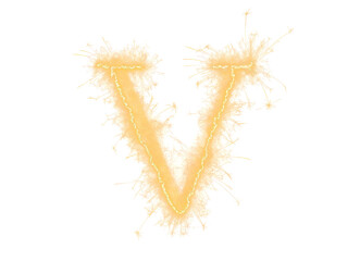 Obraz premium Sparklers Letter V, png file of isolated cutout object