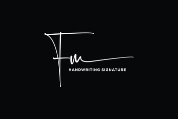  FM initials Handwriting signature logo. FM Hand drawn Calligraphy lettering Vector. FM letter real estate, beauty, photography letter logo design.