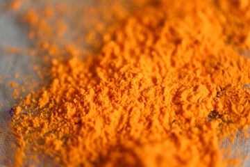 Creative and abstract orange dust background, creative concept.