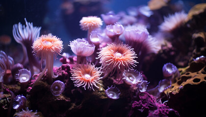 A vibrant underwater world fish, coral, and sea life generated by AI