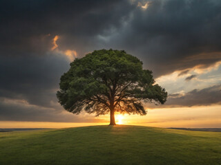 Fototapeta na wymiar tree in the sunset