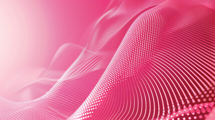 Pink color background made of halftone dots and curved lines