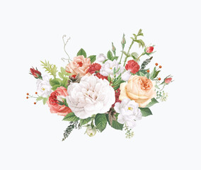 Obraz na płótnie Canvas Floral design wedding invitation