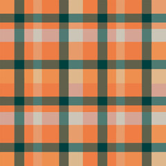 Autumn foliage seamless pattern vector illustration, plaid seamless autumn pattern