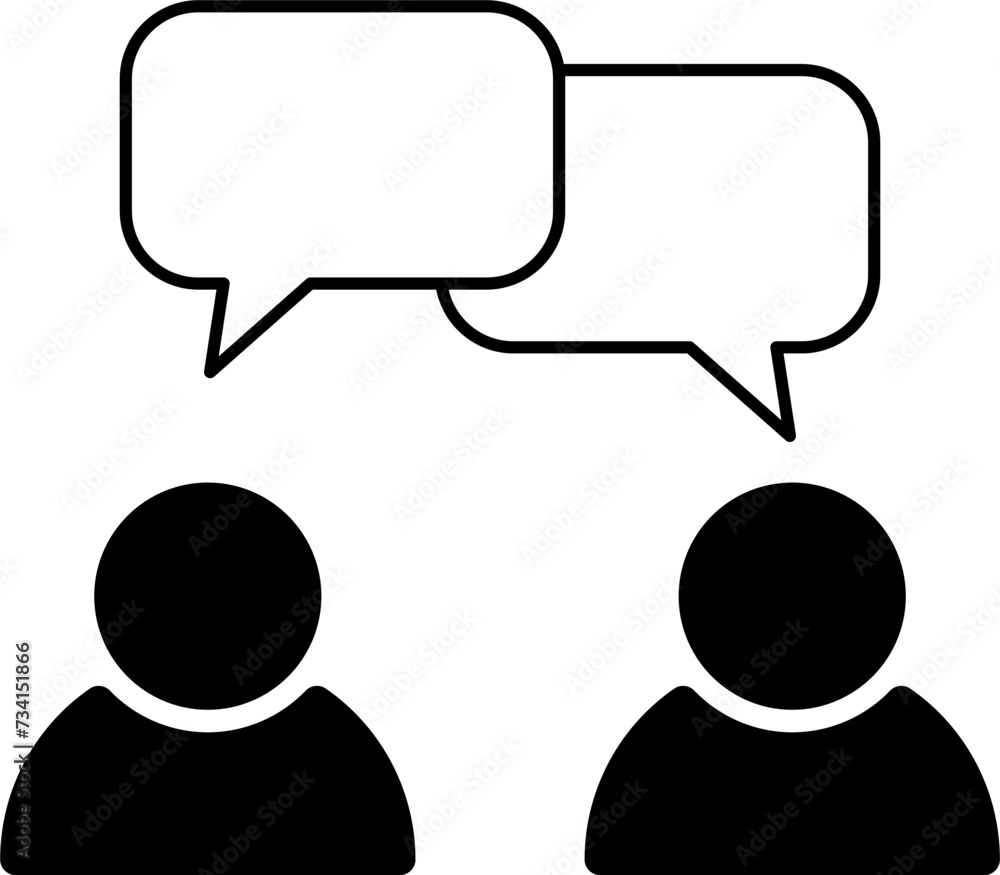 Poster people figures and blank speech bubbles or clouds conversation communication message symbol element 