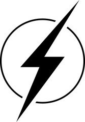 Flash lightning bolt icon. Electric power symbol. Power energy sign. High voltage warning sign, symbol. Caution electric shock. Vector illustration .