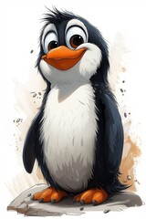 Obraz premium Happy Penguin. Penguins in different life situations. Generated by AI. High-quality illustration