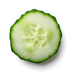 Cucumber slice isolated on white background