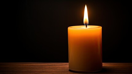 Fototapeta na wymiar light candle in darkness
