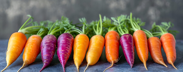 A bunch of Colorful Carrots
