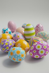 Fototapeta na wymiar Easter eggs colorful background generated ai