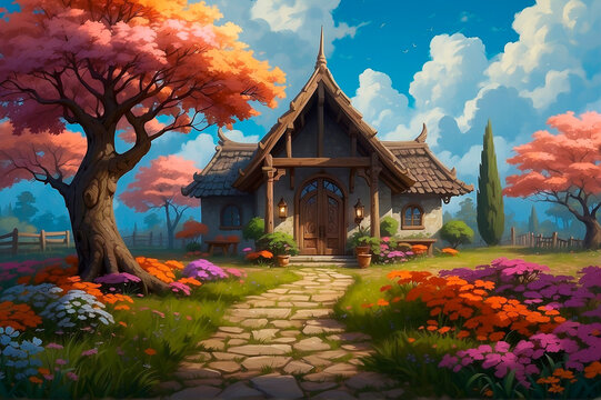 Casebre, cabana, paisagem