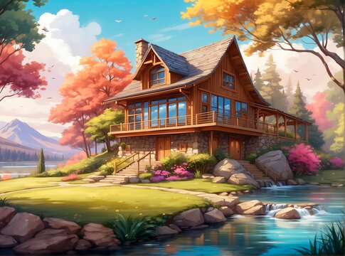 Casebre, cabana, paisagem