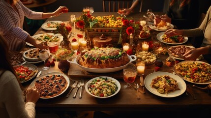 Fototapeta premium gluttony holiday overeating