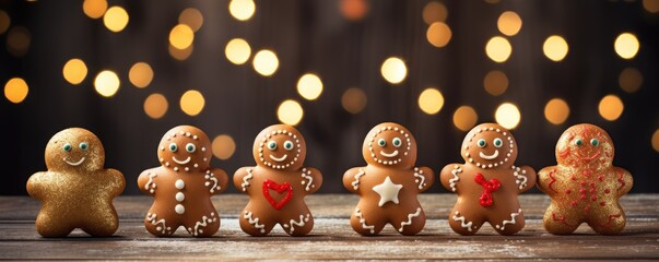 Amazing smiling gingerbread man christmas decoration. Mery Christmas wallpaper
