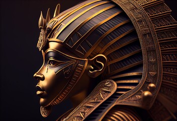 golden mask of an ancient Egyptian queen. Generative AI