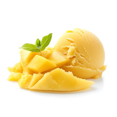 Mango Sorbet Isolated on white Background