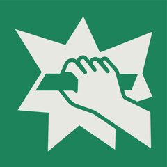 SAFETY CONDITION SIGN PICTOGRAM, BREAK TO GAIN ACCESS ISO 7010 &ndash; E008, VECTOR