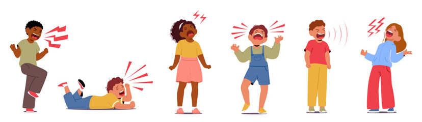 Toddlers Unleashes Piercing Screams, Thrashing Limbs, And Tears In The Midst Of A Tantrum, Expressing Frustration