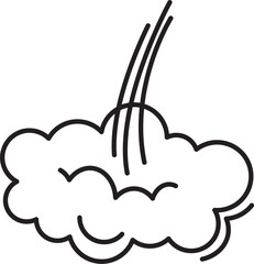 Fart cloud vector line icon, smoke poof doodle, comic breath, air, steam puff, dust or flatulence, cartoon smell pop, funny gas outline design. Editable stroke. Aroma illustration
