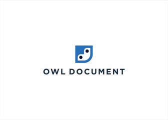 Head Owl and Document logo design vector inspiration 