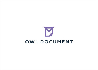 Head Owl and Document logo design vector inspiration 