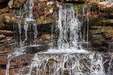 Beautiful waterfall after winter rains at Magazine Mountain, Arkansas.