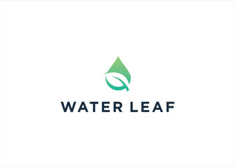 Natural Leaf Drop Water Logo Template Illustration Design