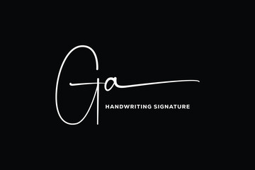 GA initials Handwriting signature logo. GA Hand drawn Calligraphy lettering Vector. GA letter real estate, beauty, photography letter logo design.