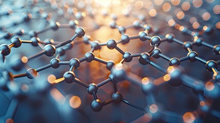 Nanotechnology concept - graphene molecule structure schematic model,