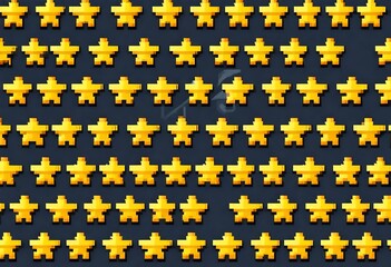 8 bit pixel of adorable yellow star, for game assets and cross stitch patterns in vector illustrations