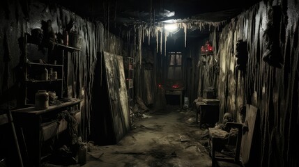 Obraz na płótnie Canvas spooky horror basement