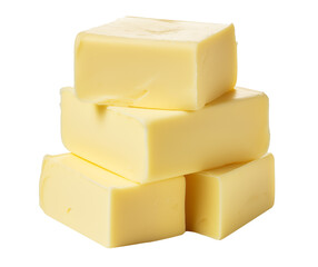 Cube of butter isolated on a white background 